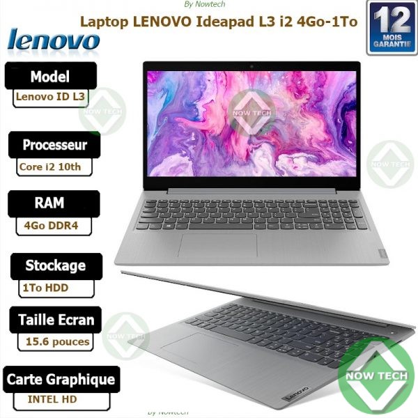 Laptop LENOVO IDEAPAD L3 celeron 4Go Ram , 1To disque dur HDD