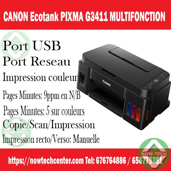 Imprimante Jet D'encre CANON Pixma G3410 Multifonction Couleur WIFI