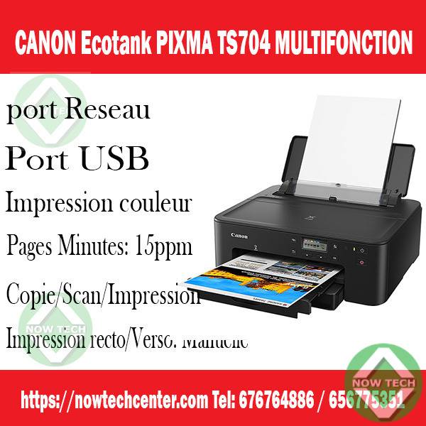 CANON PIXMA TS705 Noir Imprimante Jet d'encre - USB 2.0 - LAN
