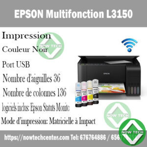 Imprimante Epson Multifonction L3150 Wifi Avec Systeme D’Encre Continue