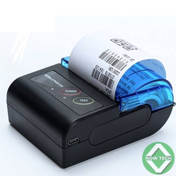 Imprimante de reçus thermique pour téléphone portable Taille mini de 58 mm  à transporter Fonctionne avec une imprimante Bluetooth sans fil portable  Android et iOS (livré sans prise)
