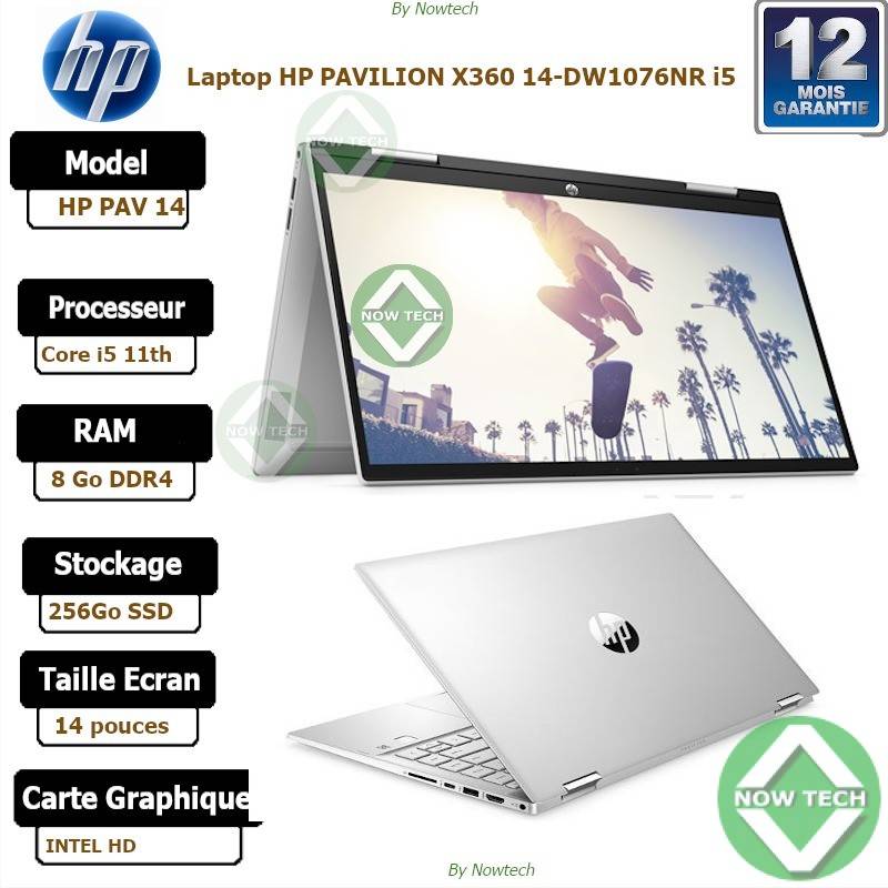 Portable HP 14 pouces – ordinateur - Intel Core i5-1135G7, carte