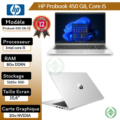 HP - Pc Portable / Disque SSD 256 Go / 8Go de RAM / Processeur