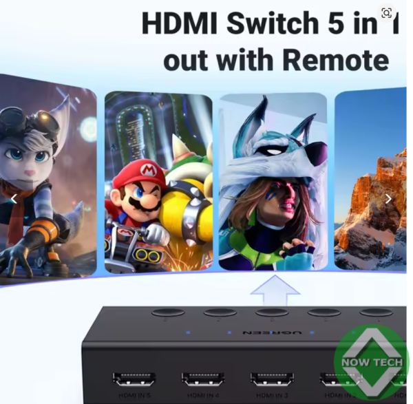 HDMI Switch 5 in 1 out 4k@60hz avec télécommande bon prix en vente au Cameroun – Image 3
