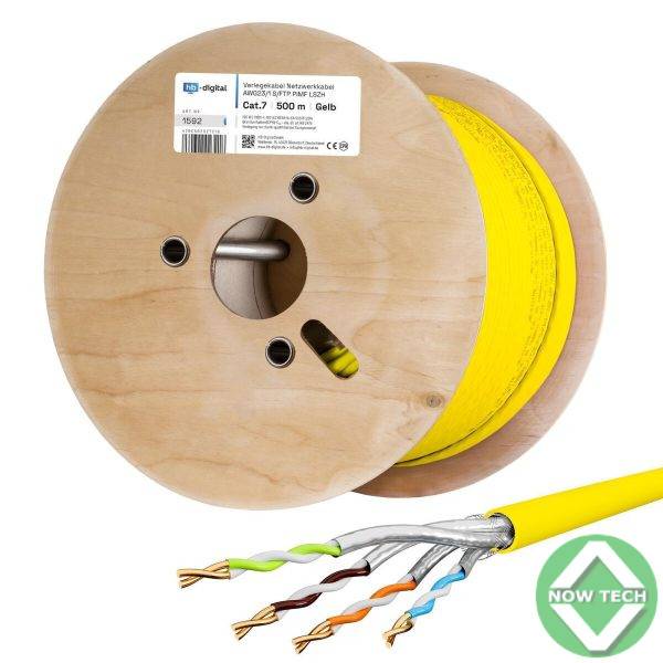 Cable réseau LAN-PRO Cat7 SFTP 500m Jaune indoor/outdoor bon prix en vente