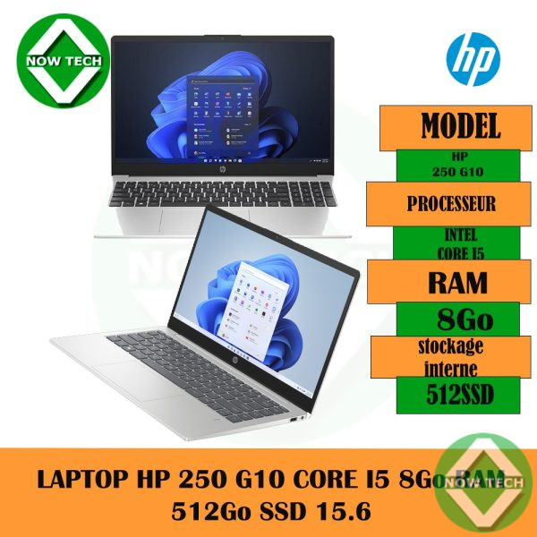 LAPTOP HP 250 G10 CORE I5 8Go RAM 512Go SSD 15.6 bon prix en vente au Cameroun