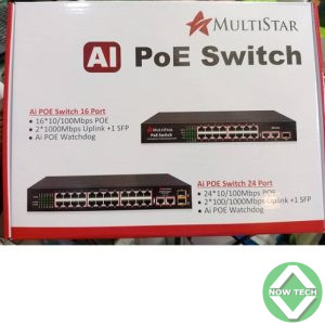 Switch Multistar MS 24CH PoE avec 2ports UPLINK et 1 port SFP rackable