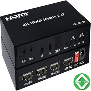 HUB Matrix Switch HDMI  2x2  2 entrées 2 sorties 4K  SPLITTER MATHD2X24K en vente au cameroun