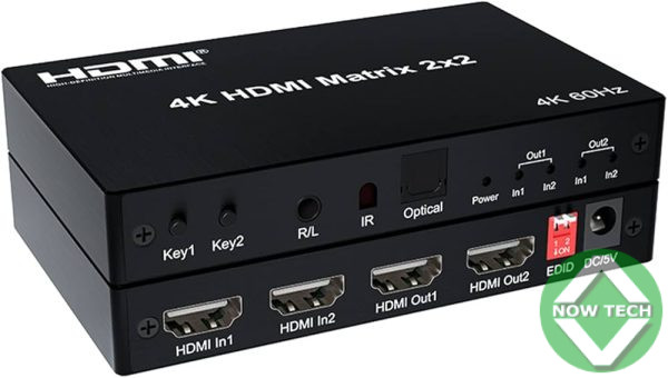 HUB Matrix Switch HDMI  2x2  2 entrées 2 sorties 4K  SPLITTER MATHD2X24K en vente au cameroun – Image 2