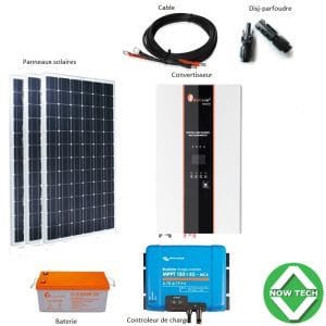 Kit 08 Panneau de 450W Batterie lithium 250Ah-48V convertisseur hybride 5kva bon prix en vente