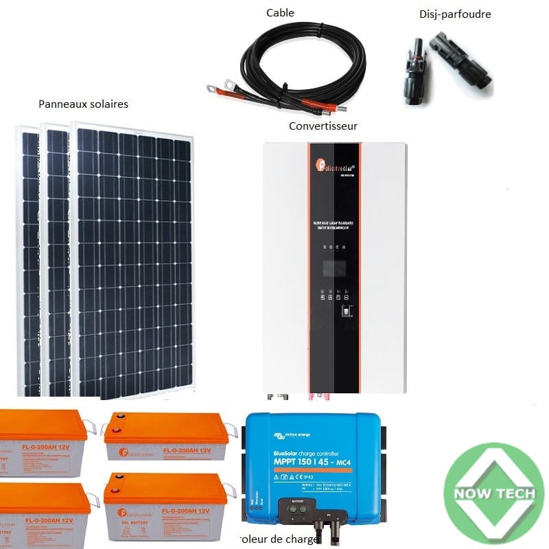 Kit solaire 08 Panneaux de 210W puissance de 3KVA bon prix en vente au Cameroun